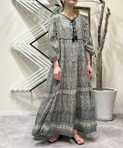 インド綿フラワープリントワンピース