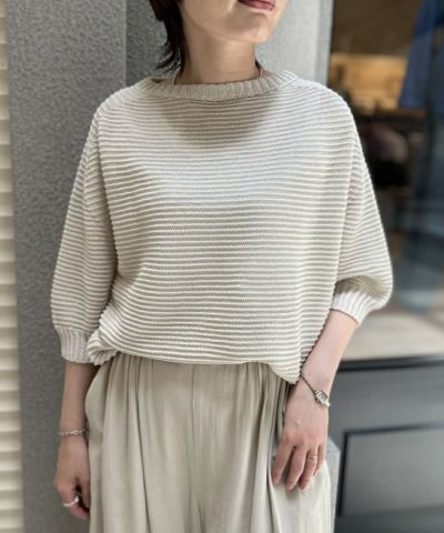 【再値下げ】ペーパーヤーンガーター編みサマーニット